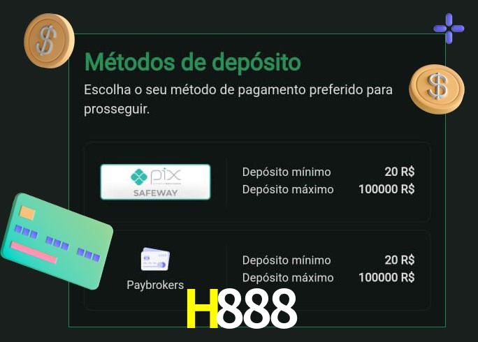 O cassino H888bet oferece uma grande variedade de métodos de pagamento